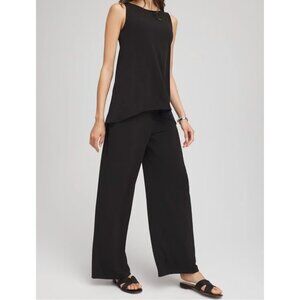 Chico's Travelers Black Palazzo Pants Size 2 Short = Large 12 Slacks Stretch